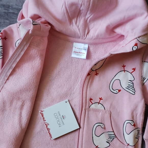 *SZ 6-12M ONLY*Hanna Andersson Organic Swan Hoodie - Picture 4 of 8